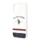 Apple iPhone 11 Pro Max 6.5\'\' US Polo Tricolor Pattern Collection Case Cover (USHCN65PCSTRB), White