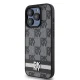 DKNY iPhone 15 Pro Max Case Leather Checkered Mono Pattern, Black