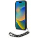 Karl Lagerfeld Saffiano Crystals w/Chain vāciņš Apple iPhone 16, Melns