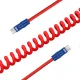 Newell USB-C to USB-C Cable 100 W, 1.5 m, Coiled Silicone, Red-Navy Blue