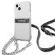 Guess Transparent Hardcase iPhone 13 mini 4G Gray Strap Silver Chain