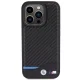 BMW iPhone 15 Pro Case Leather Carbon, Black