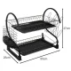 Ruhhy 24634 Two-Tier Dish Drying Rack, Black