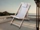 Folding Wooden Beach and Garden Sun Lounger with Pillow, Grey