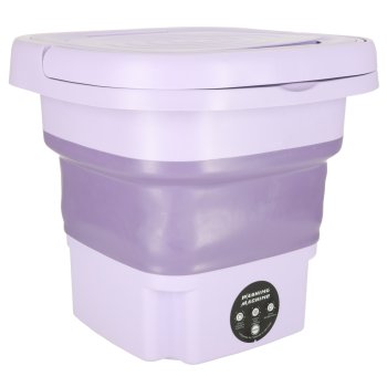 Portable Foldable Top Loading Washing Machine with Spin Function, 8 L, Lilac