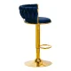 Velvet Makeup Bar Stool 4Rico QS-B313a, Navy Blue