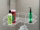 Loft Corner Bathroom Shelf, No Drilling, White