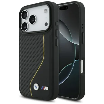 BMW iPhone 17 Pro Case M Carbon Line & Logo MagSafe, Black/Yellow