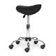 ModernHome Adjustable Swivel Saddle Stool on Wheels, Black