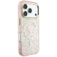 Guess IML Leopard Glitter Triangle Logo MagSafe Case for iPhone 17/18 Pro Max - Pink