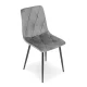Modernhome Set of 4 Velour Dining and Living Room Chairs, Grey