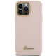 Guess iPhone 15 Pro Case Silicone Script Metal Logo & Frame, Pink
