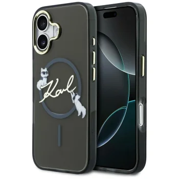 Karl Lagerfeld IML Choupettes Karl Script Logo MagSafe iPhone 17 Case - Black