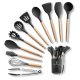Kitchen Utensil Set 12-Piece Silicone Cooking Tools, Black