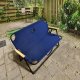 Caruzzo Folding Double Garden Bench Chair, Blue