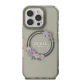 Guess IML Flowers Wreath MagSafe Case for iPhone 16 Pro Max 6.9\", Black (GUHMP16XHFWFCK)