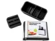 Kitchen Organizer for Knives and Cutlery with Drainer, 18 x 8.5 x 15 cm, Black/Silver