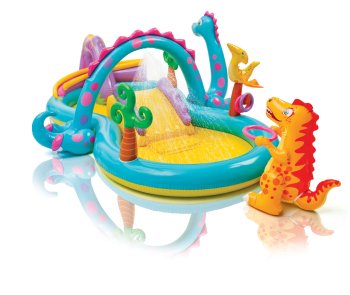 Inflatable kids pool with slide and fountain, INTEX 57135