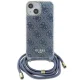 Apple iPhone 15 6.1\'\' Guess Crossbody Cord 4G Print Case Cover, Blue