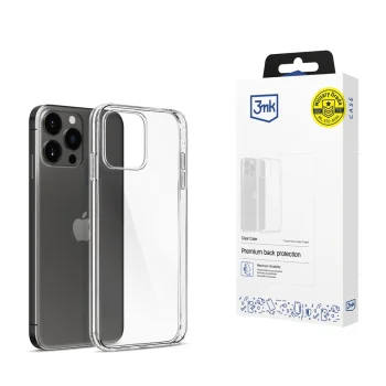 3Mk Protection Clear Case for Apple iPhone 15 Pro, Transparent