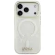 Guess IML Shell Script Metal MagSafe Case for iPhone 17 Pro Max, White