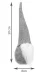 Iso Trade Standing Gnome Christmas Decoration, 30 cm, Grey