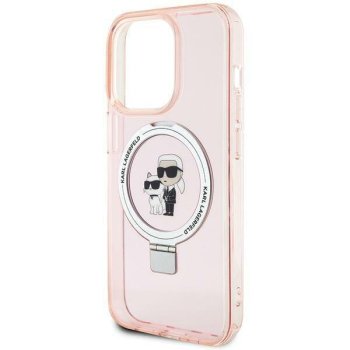 Apple iPhone 15 Pro 6.1" Karl Lagerfeld Ring Stand Karl&Choupette MagSafe Case Cover (KLHMP15LHMRSKCP), Pink