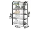 5-Tier Shoe Rack, Black/Silver