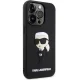 Karl Lagerfeld iPhone 14 Pro Case 3D Rubber Icon, Black