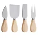 Bamboo Cheese Board with Pull-Out Drawer & Stainless Steel Knives, brown