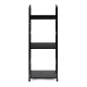 Modernhome CWJ302480L BLACK Wooden Shelf with Metal Frame, 3 Shelves, Black