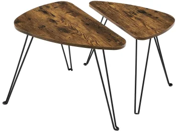 Leobert Two-Piece Nesting Coffee Table, Loft Style, Brown/Black