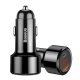Baseus Magic Universal Smart Car Charger USB + USB-C (QC4.0 PD 45W), Black | Automašīnas Telefona Lādētājs