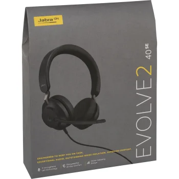 Jabra Evolve2 40 SE MS Stereo Headset, Black, USB-C
