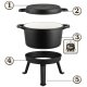 Berdsen Bd-480 Enamelled Cast Iron Cauldron with Legs & Grill Pan, 8L