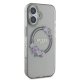 Чехол Guess IML Flowers Wreath MagSafe для iPhone 16 - черный
