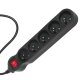 Maclean MCE184 Power Strip, 5 Outlets with Switch, 3m, 2300W, Black
