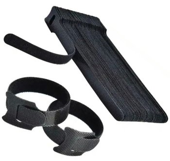 Reusable Hook and Loop Cable Ties 15 cm Cable Straps 50 Pack, Black