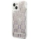 Apple iPhone 14 Plus 6.7\" Karl Lagerfeld Liquid Glitter Monogram Case Cover (KLHCP14MLMNMK), Silver