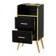 Gabbiano Trix Hairdressing Helper Cabinet, Black/Gold
