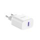 Dudao A20EU USB-A 18W wall charger - white + USB-A - USB-C cable
