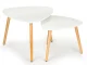 Nesting Coffee Tables Set of 2 ModernHome Scandinavian Design for Living Room, White