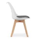Modern Dining Chairs Set of 4 with Wooden Legs MARK, white-black