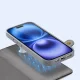 Dux Ducis Lawa Leather Case for iPhone 16 with Detachable Wallet, Gray