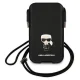 Karl Lagerfeld Saffiano Ikonik Karl 6.7\'\' Phone Handbag - Black
