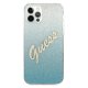 Guess Case for iPhone 12 / 12 Pro Glitter Gradient Script Blue