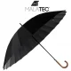Malatec Large Umbrella with Wooden Handle, 24 Ribs, Black