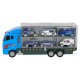 Transporter Truck with Launcher and 6 Police Cars