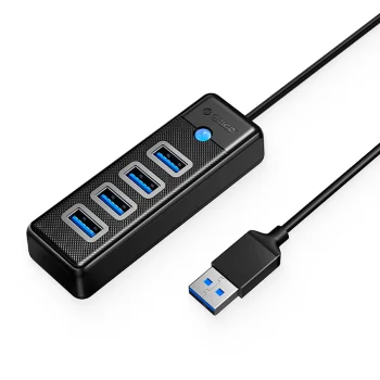 Orico PW4U-U3 USB-A Hub with 4x USB 3.0 Ports, Black