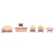 Wooden Dollhouse Furniture Set, 19 pcs, Purple